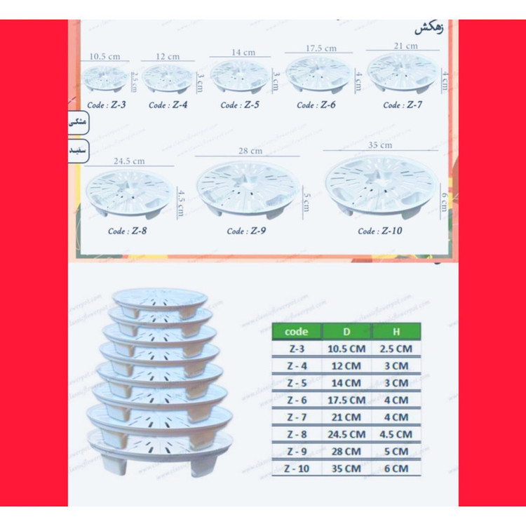 زهکش جزیره گلدان مدل گرد