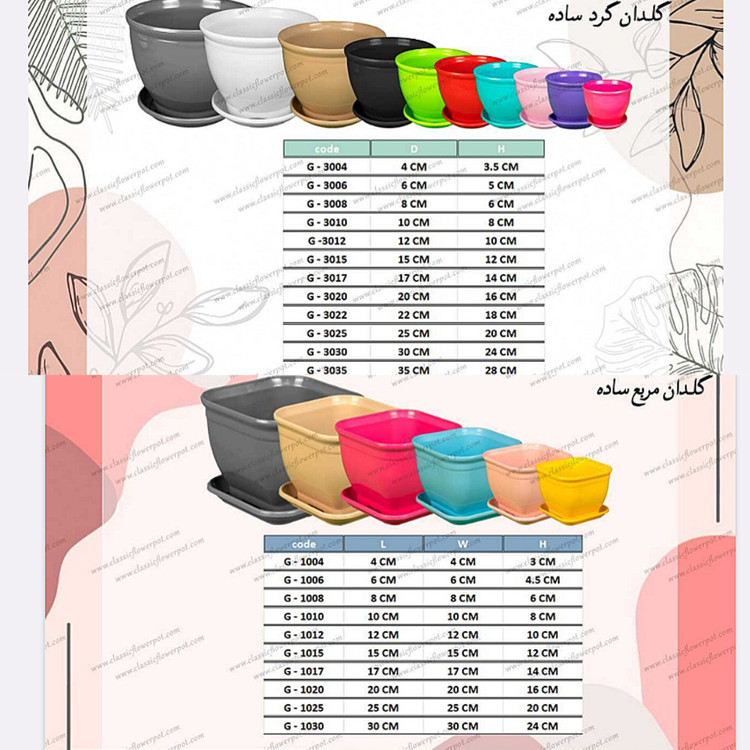 گلدان پلاستیکی مدل مربع ساده